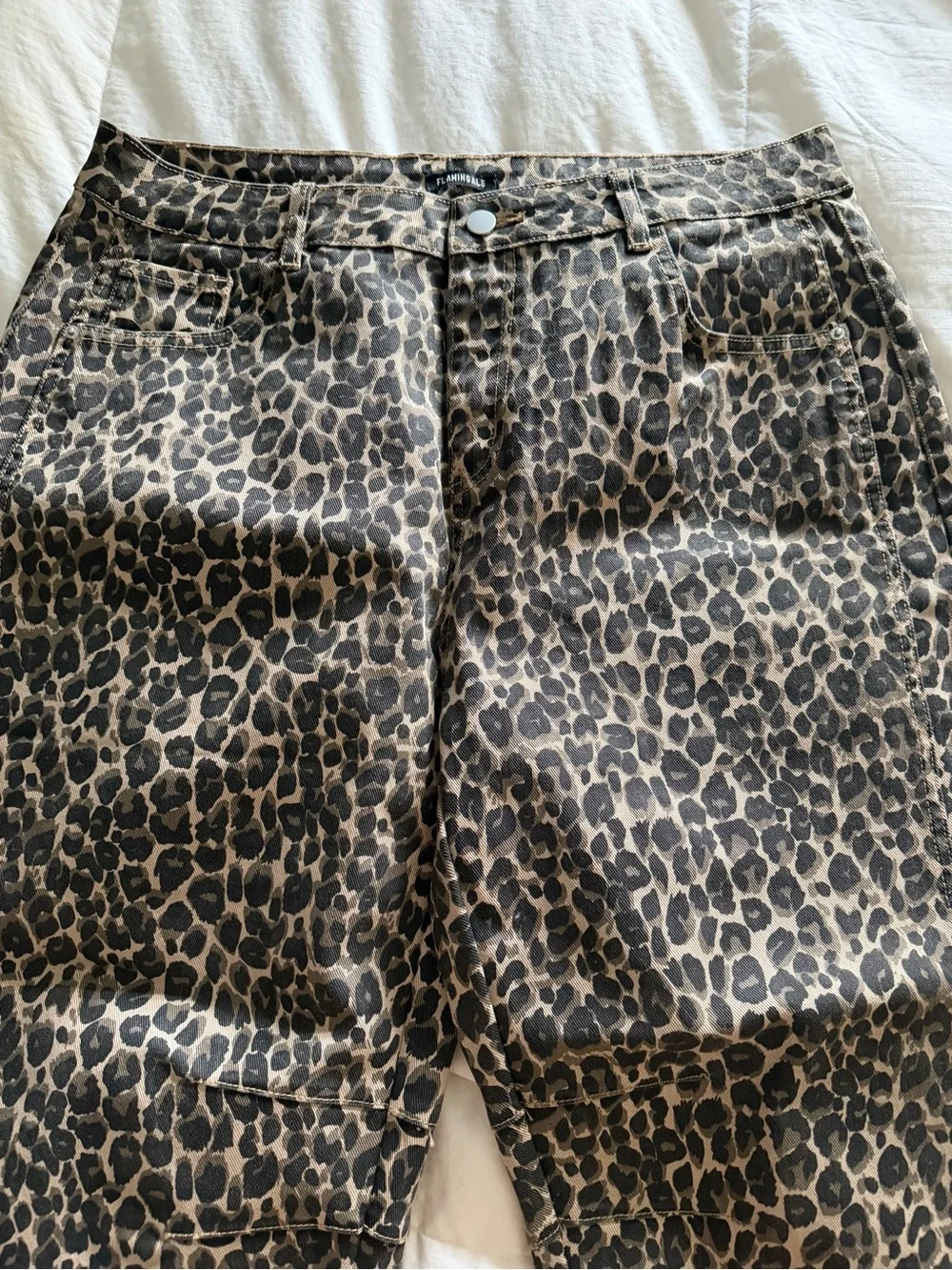Leopard Print Wide Leg Pants, NWOT